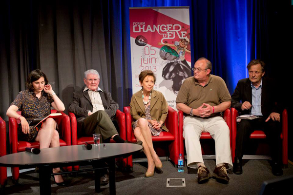 Adeline Braescu-Kerlan, René Passet (Parrain du Forum Changer d'Ere), Muriel de Saint-Sauveur, Dr Dominique Dupagne et Michel Authier.
